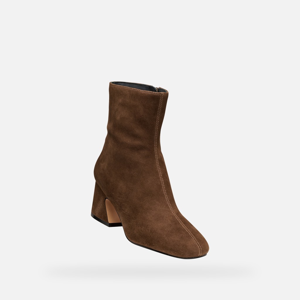 Medium heel ankle boots KALIDINE WOMAN Dark Brown - image number 4 | GEOX
