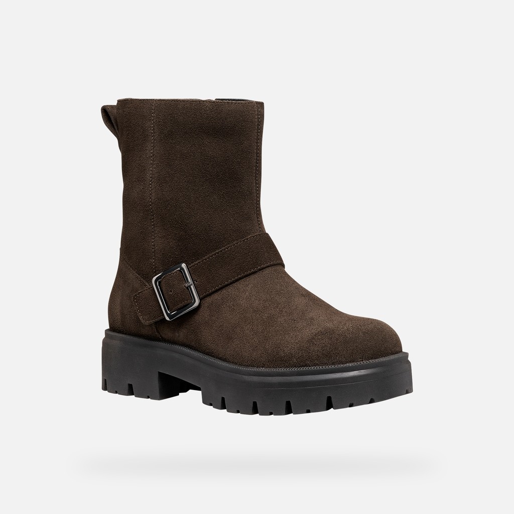 Biker ankle boots KLARGENA WOMAN Chocolate - image number 3 | GEOX