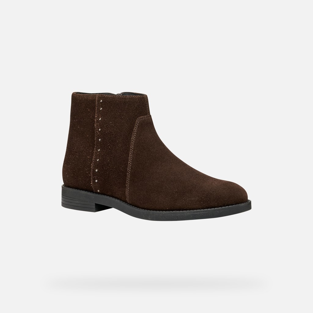 Suede ankle boots ESMEENA WOMAN Mahogany - image number 3 | GEOX