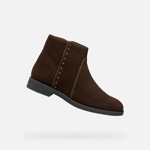 Suede ankle boots ESMEENA WOMAN Mahogany | GEOX