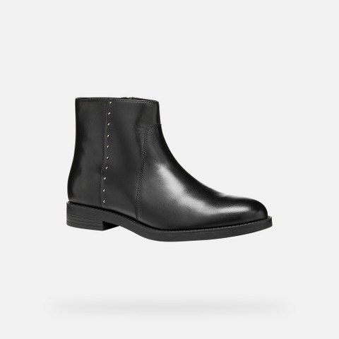 Leather ankle boots ESMEENA WOMAN Black - image number 3 | GEOX