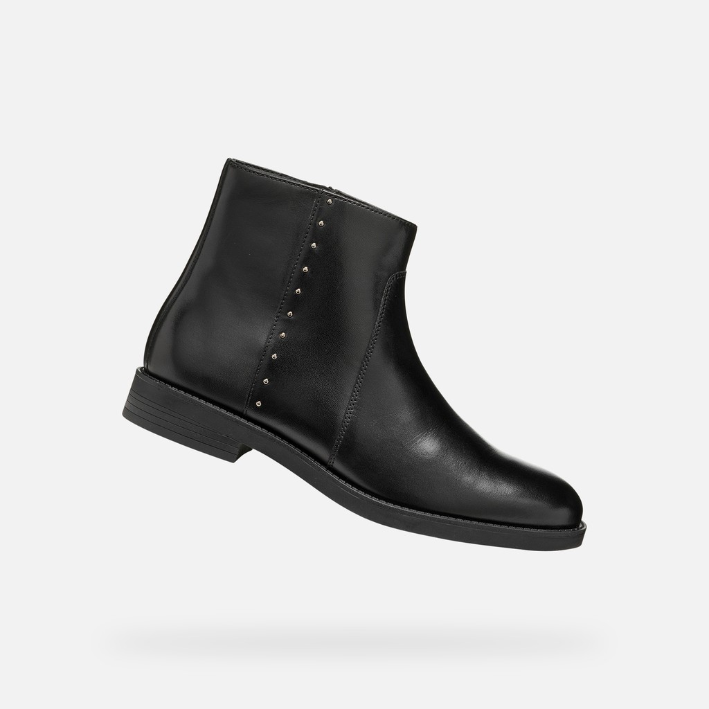 Leather ankle boots ESMEENA WOMAN Black - image number 0 | GEOX
