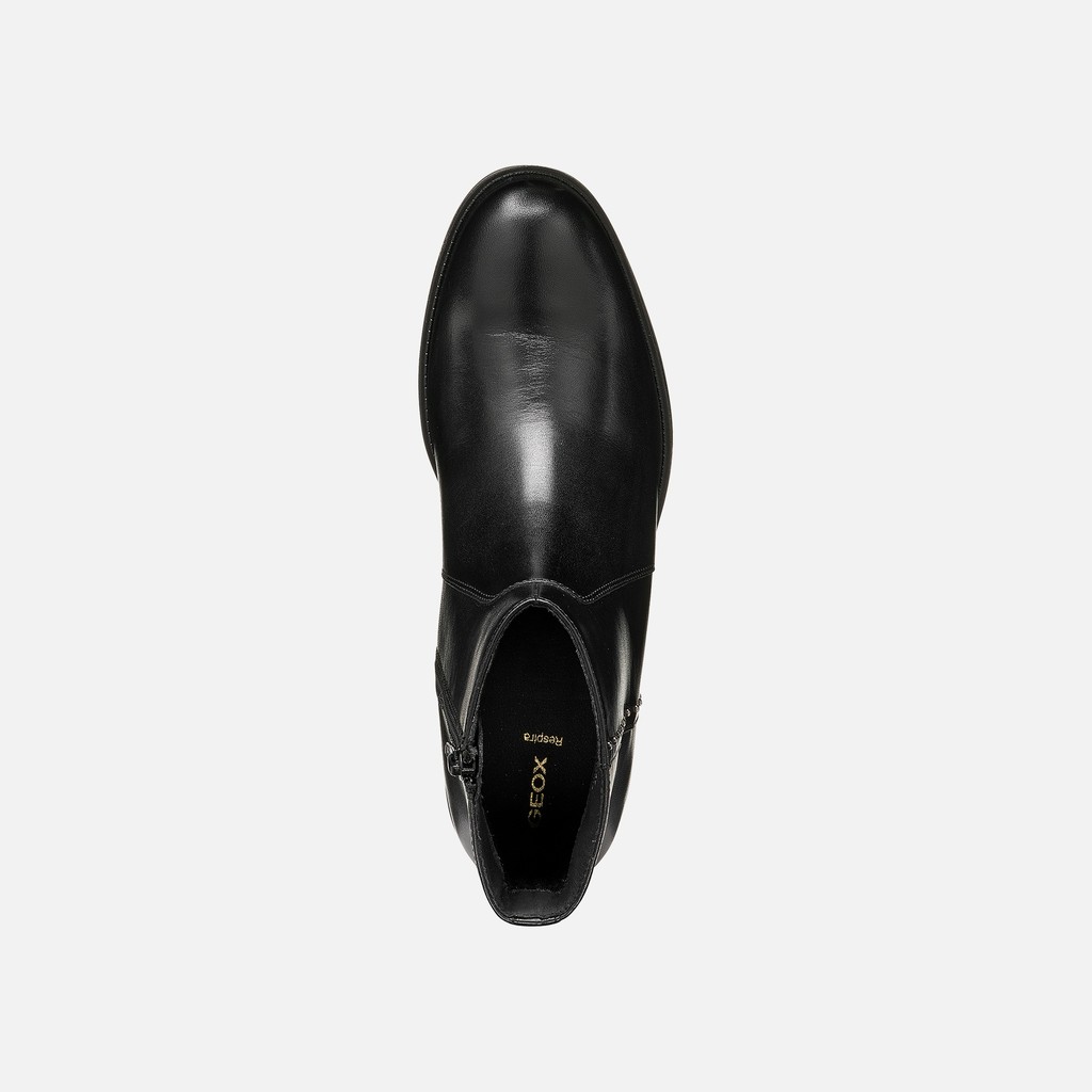 Leather ankle boots ESMEENA WOMAN Black - image number 6 | GEOX