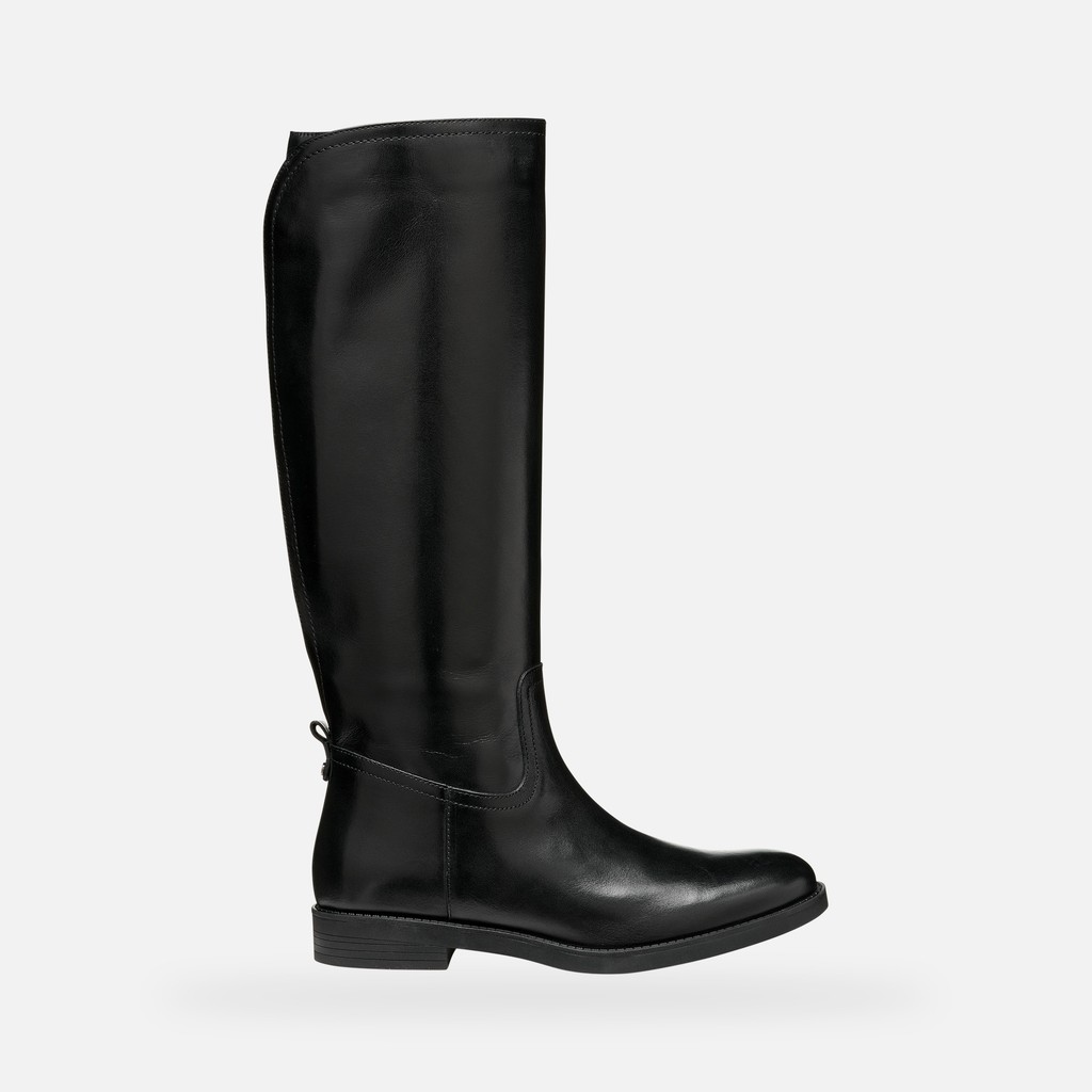 Botas altas de cuero ESMEENA MUJER Negro - image number 1 | GEOX