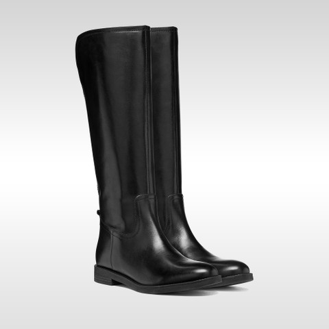 Botas altas de cuero ESMEENA MUJER Negro - image number 7 | GEOX