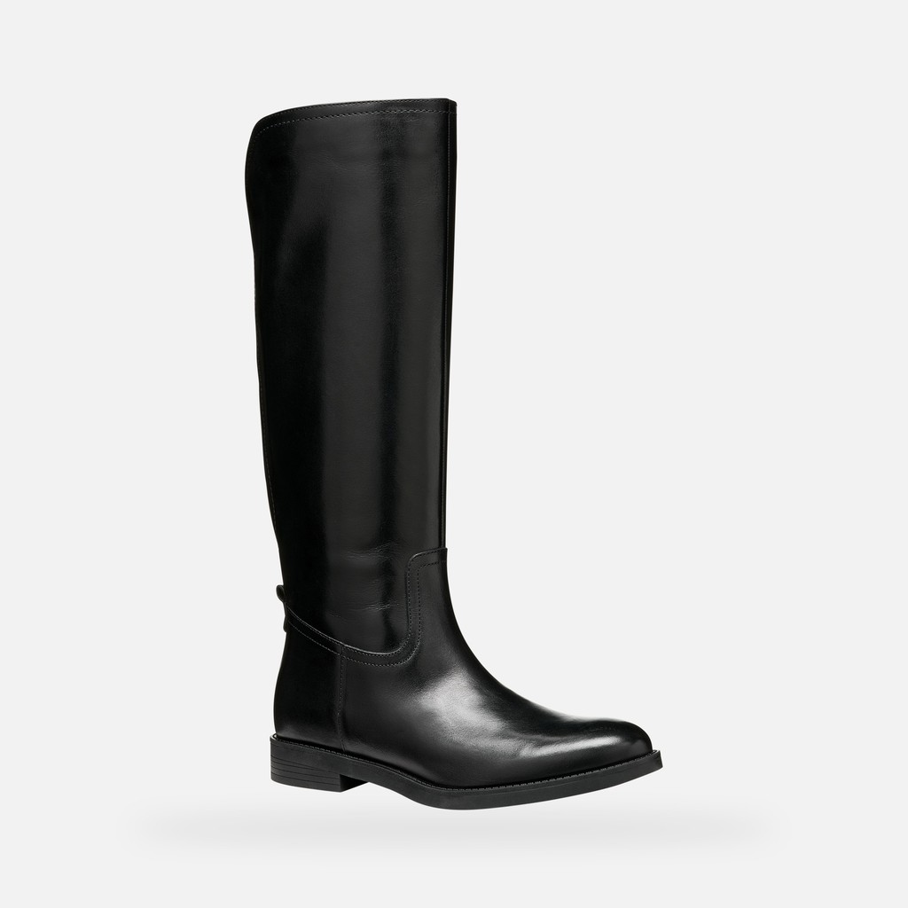 Botas altas de cuero ESMEENA MUJER Negro - image number 2 | GEOX