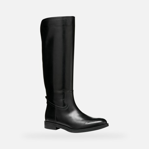 Botas altas de cuero ESMEENA MUJER Negro - image number 2 | GEOX