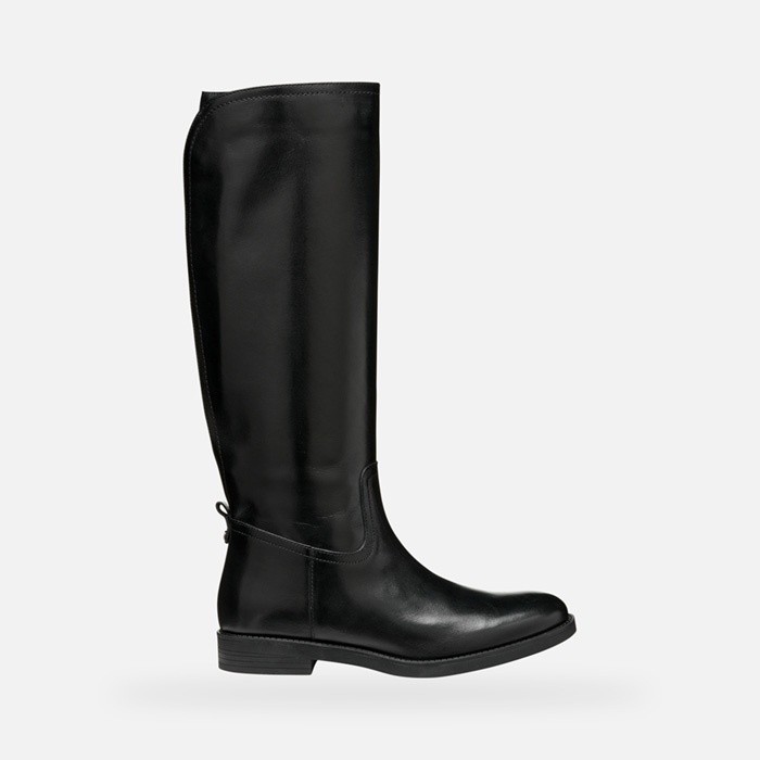 Botas altas de cuero ESMEENA MUJER Negro | GEOX