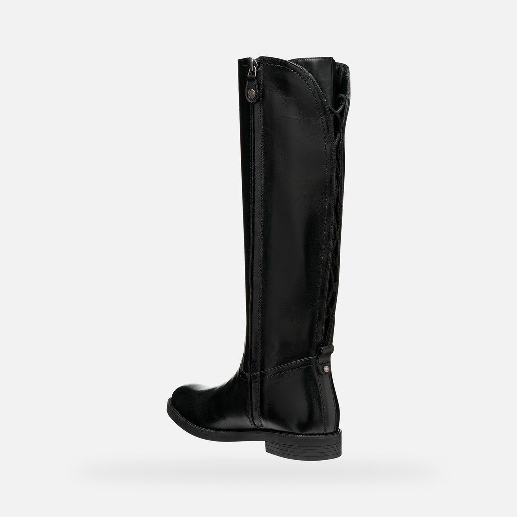 Botas altas de cuero ESMEENA MUJER Negro - image number 3 | GEOX