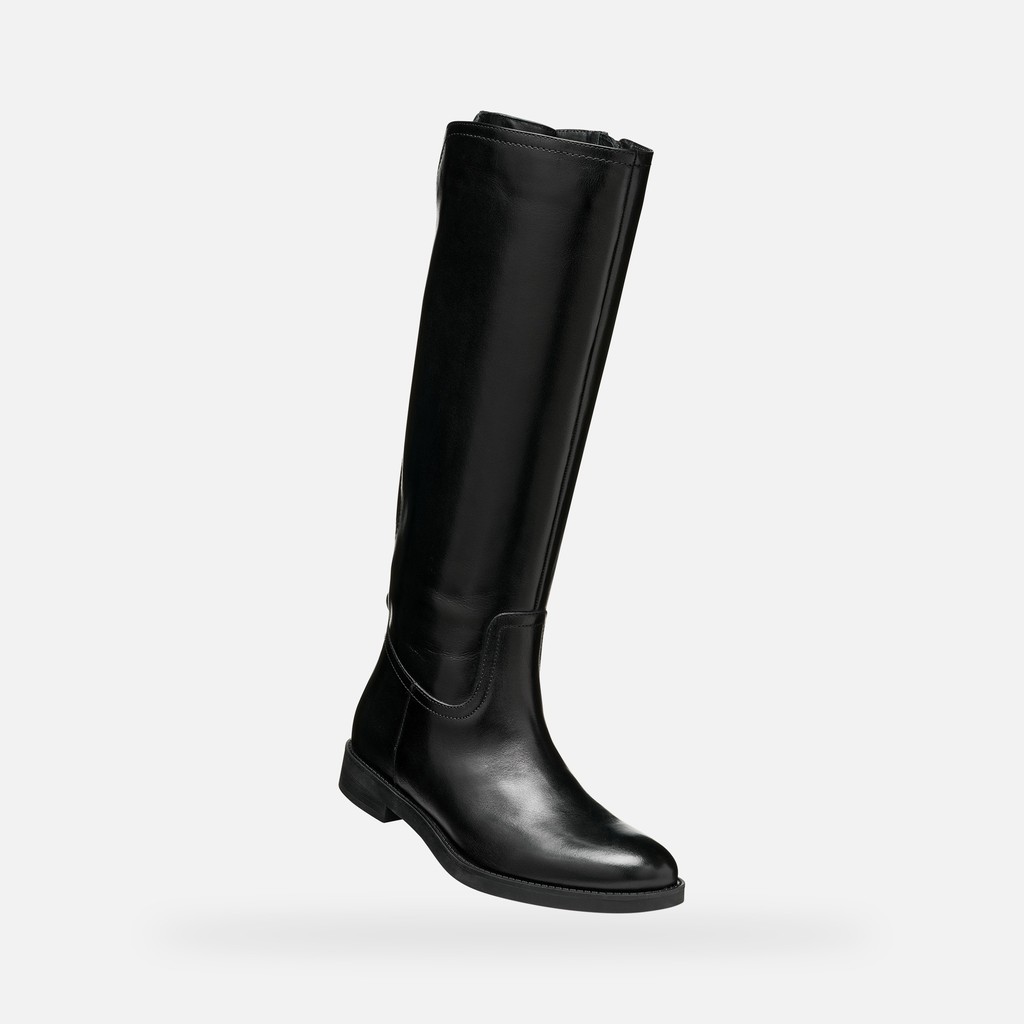 Botas altas de cuero ESMEENA MUJER Negro - image number 4 | GEOX