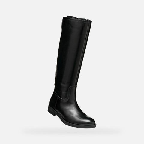 Botas altas de cuero ESMEENA MUJER Negro - image number 4 | GEOX