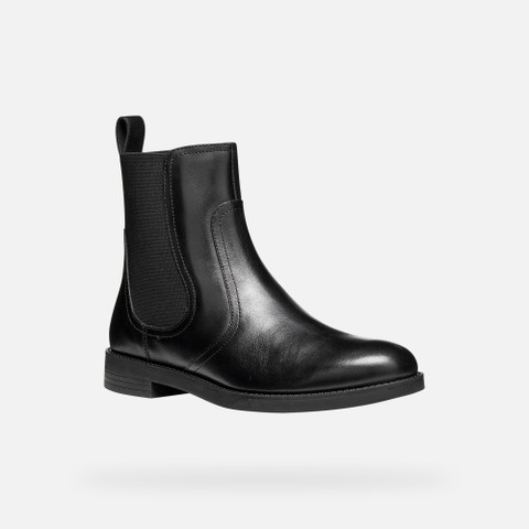 Leather ankle boots ESMEENA WOMAN Black - image number 2 | GEOX