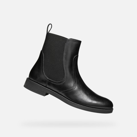 Leather ankle boots ESMEENA WOMAN Black - image number 0 | GEOX