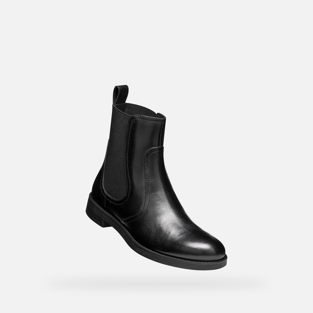 Leather ankle boots ESMEENA WOMAN Black - image number 4 | GEOX