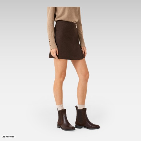 Leather ankle boots ESMEENA WOMAN Dark Brown - image number 1 | GEOX