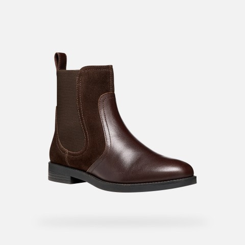 Leather ankle boots ESMEENA WOMAN Dark Brown - image number 3 | GEOX