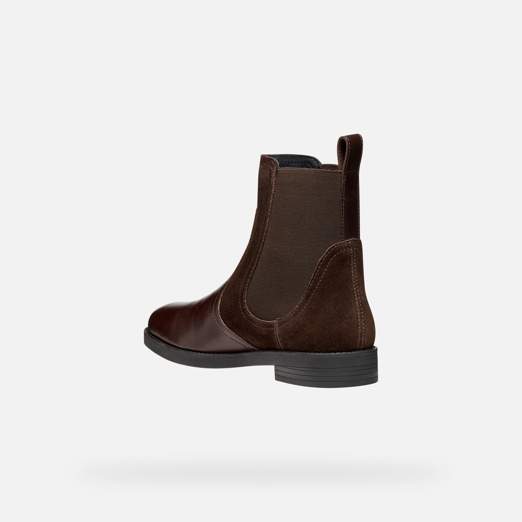 Leather ankle boots ESMEENA WOMAN Dark Brown - image number 4 | GEOX