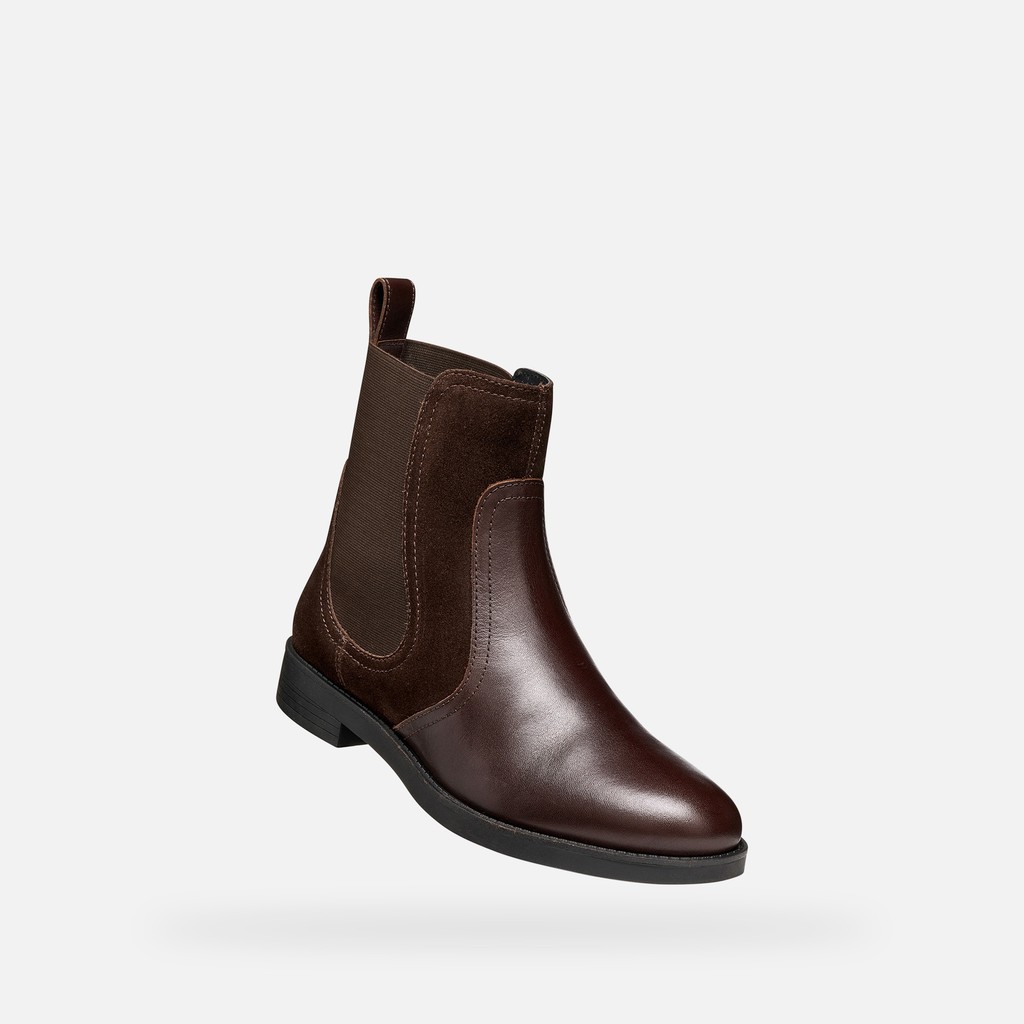 Leather ankle boots ESMEENA WOMAN Dark Brown - image number 5 | GEOX