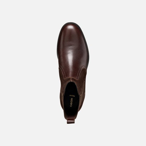 Leather ankle boots ESMEENA WOMAN Dark Brown - image number 6 | GEOX