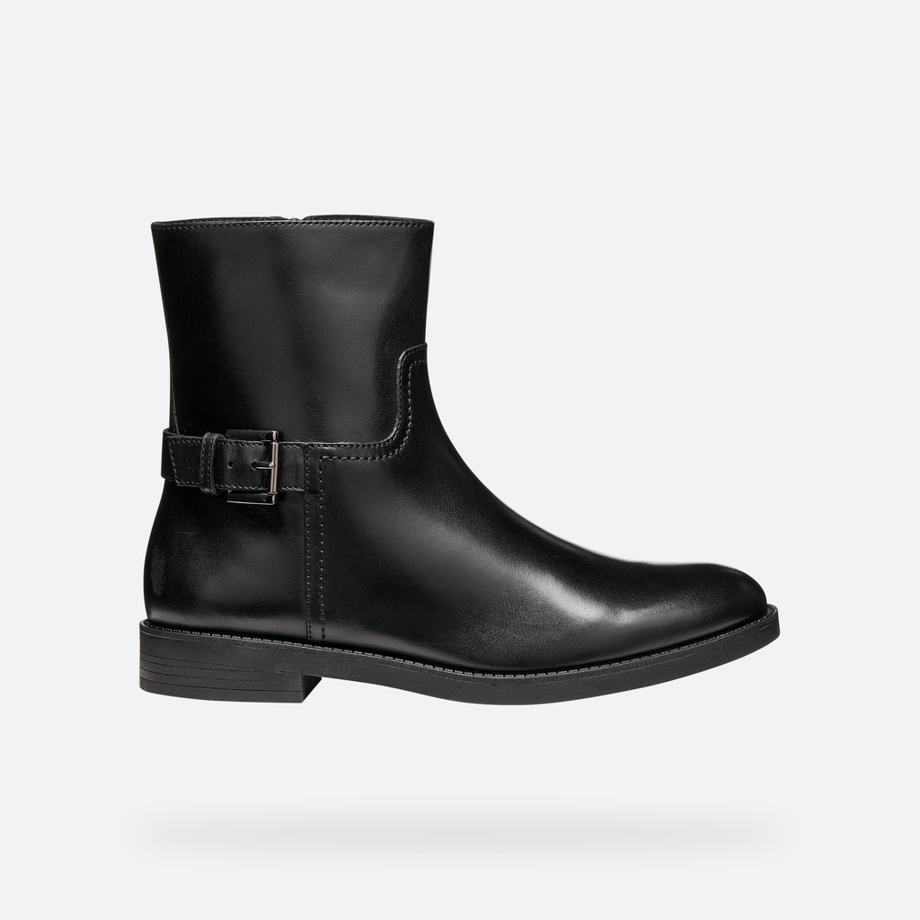 Leather ankle boots ESMEENA WOMAN Black - image number 1 | GEOX