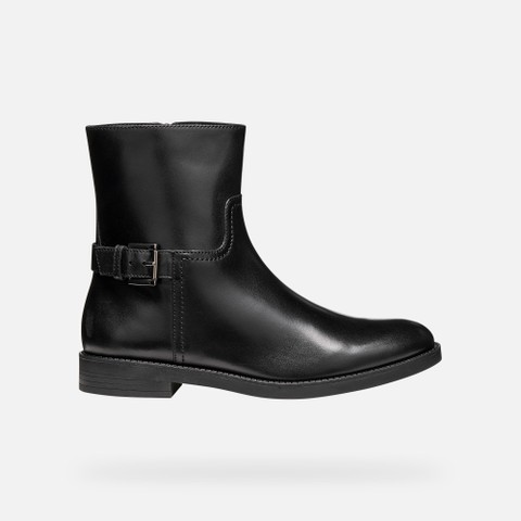Leather ankle boots ESMEENA WOMAN Black - image number 1 | GEOX
