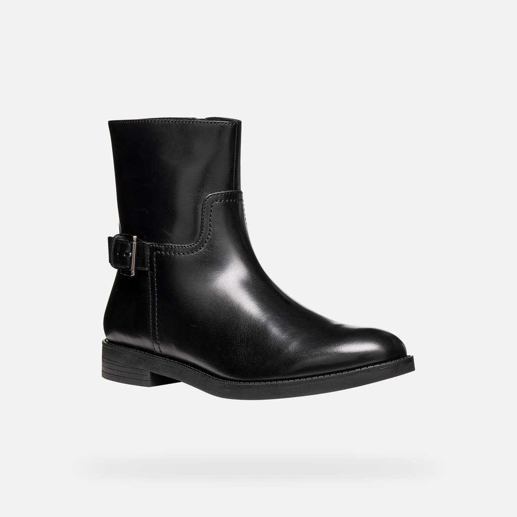 Leather ankle boots ESMEENA WOMAN Black - image number 2 | GEOX