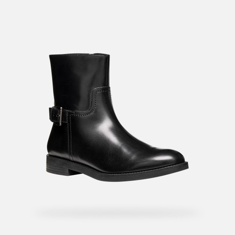 Leather ankle boots ESMEENA WOMAN Black - image number 2 | GEOX