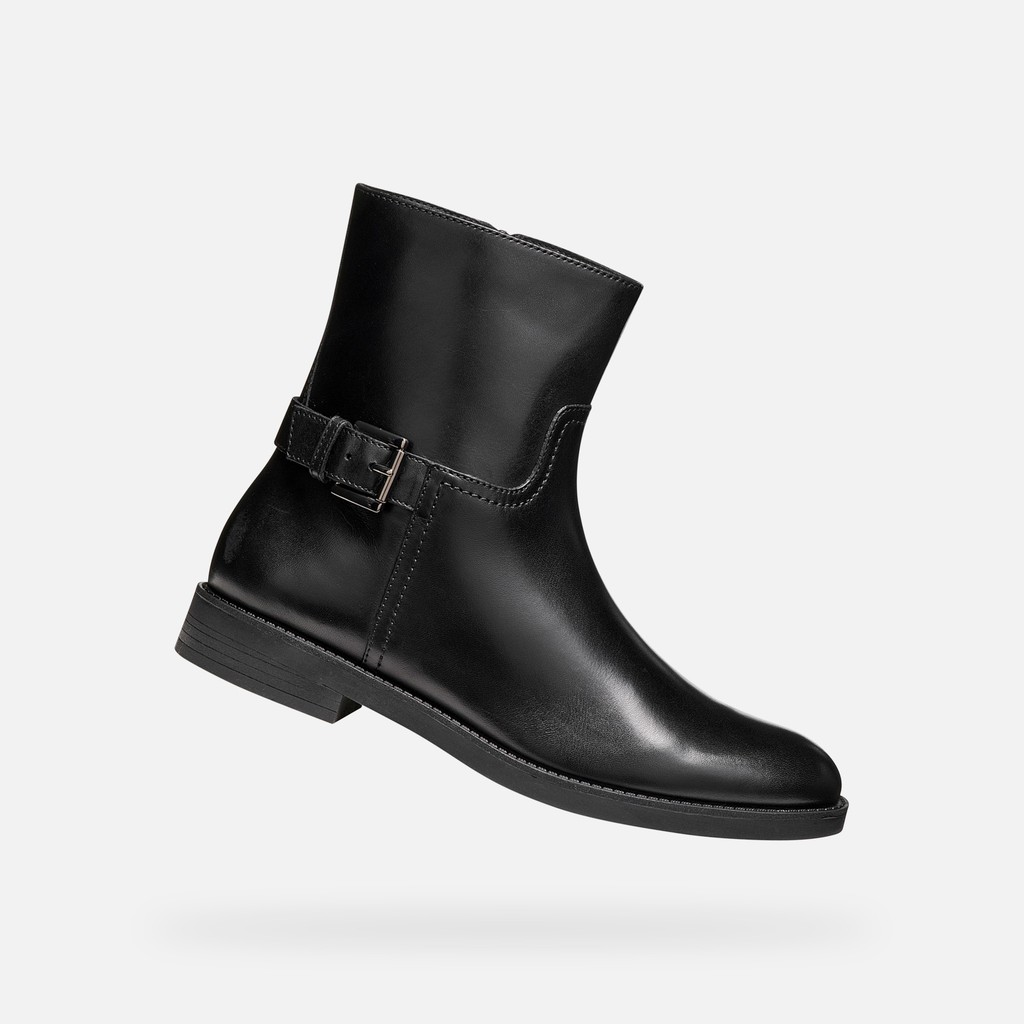 Leather ankle boots ESMEENA WOMAN Black - image number 0 | GEOX