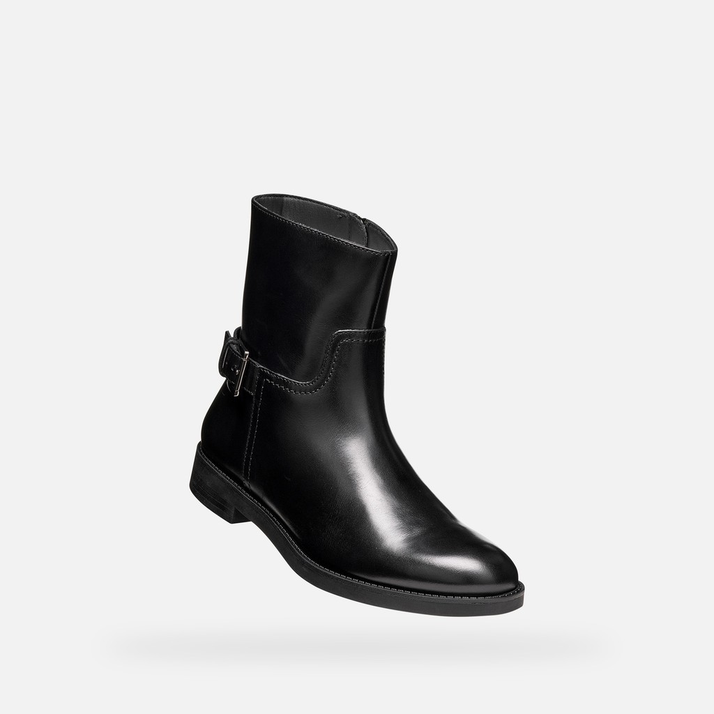 Leather ankle boots ESMEENA WOMAN Black - image number 4 | GEOX