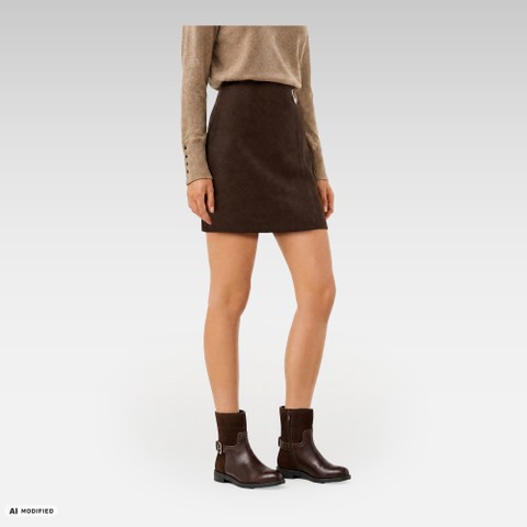 Leather ankle boots ESMEENA WOMAN Dark Brown - image number 1 | GEOX
