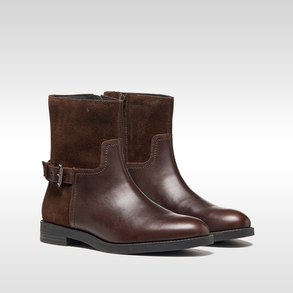 Leather ankle boots ESMEENA WOMAN Dark Brown - image number 8 | GEOX