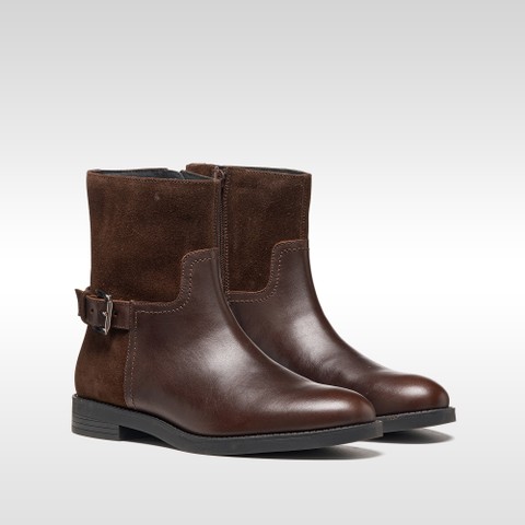 Leather ankle boots ESMEENA WOMAN Dark Brown - image number 8 | GEOX