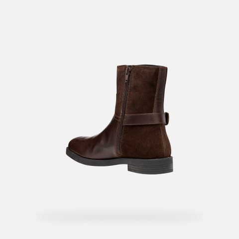 Leather ankle boots ESMEENA WOMAN Dark Brown - image number 4 | GEOX