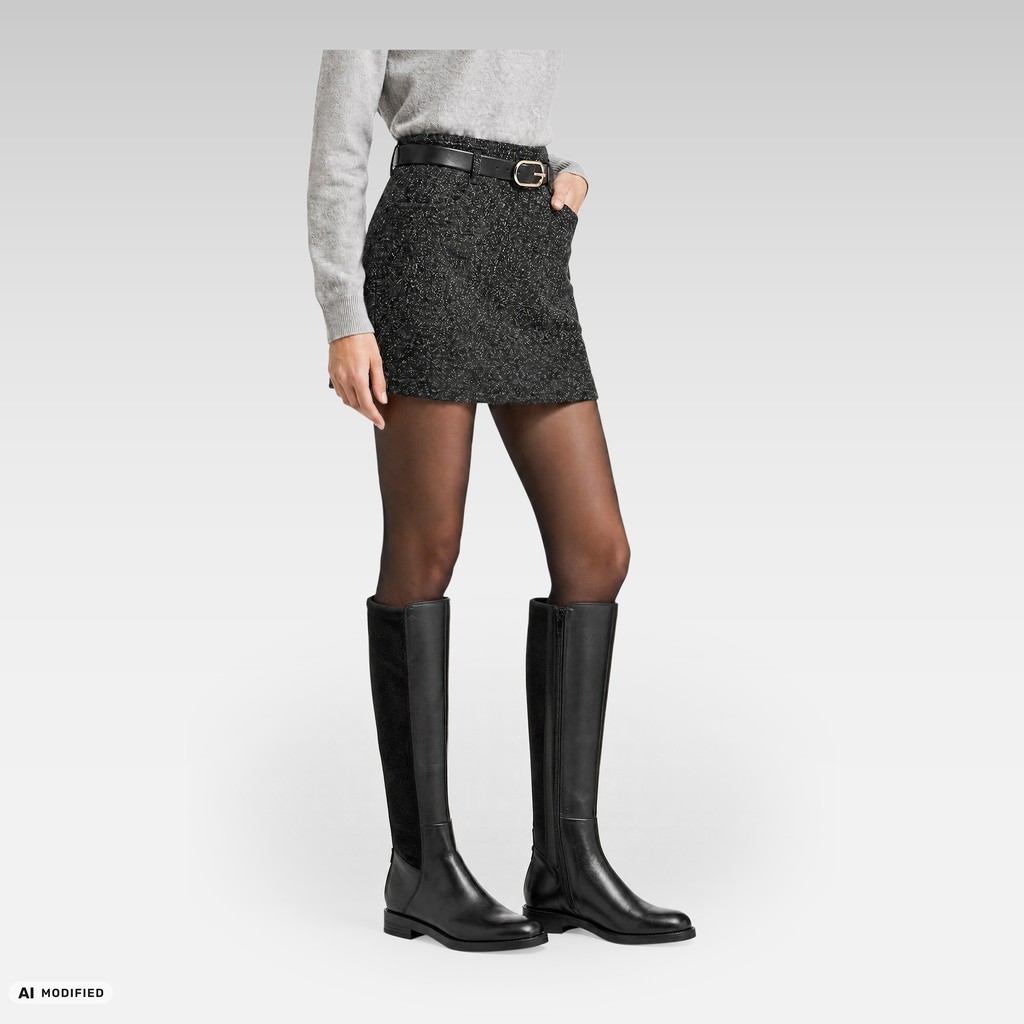 Leather high boots ESMEENA WOMAN Black - image number 2 | GEOX