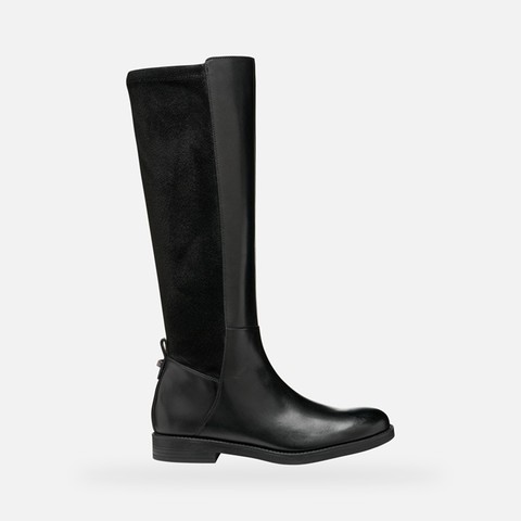 Leather high boots ESMEENA WOMAN Black | GEOX