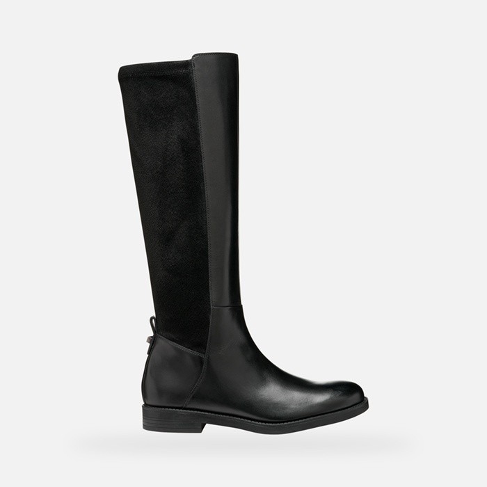 Leather high boots ESMEENA WOMAN Black | GEOX