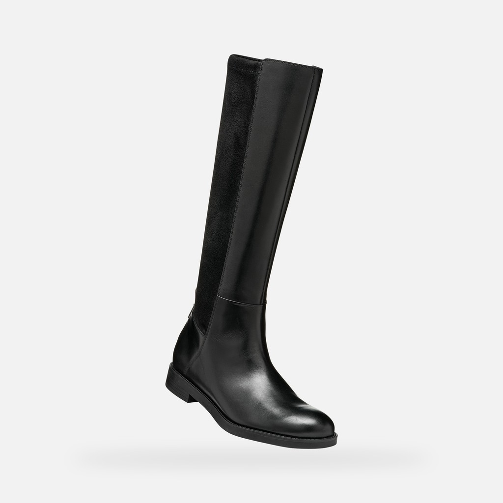 Leather high boots ESMEENA WOMAN Black - image number 6 | GEOX
