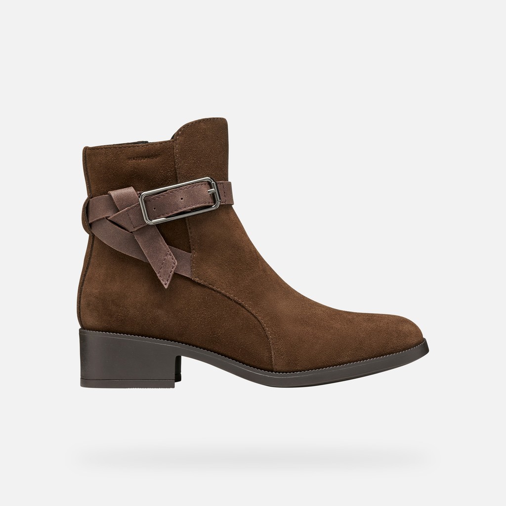 Leather ankle boots CAMEXIA   WOMAN Dark brown/Mahogany - image number 2 | GEOX