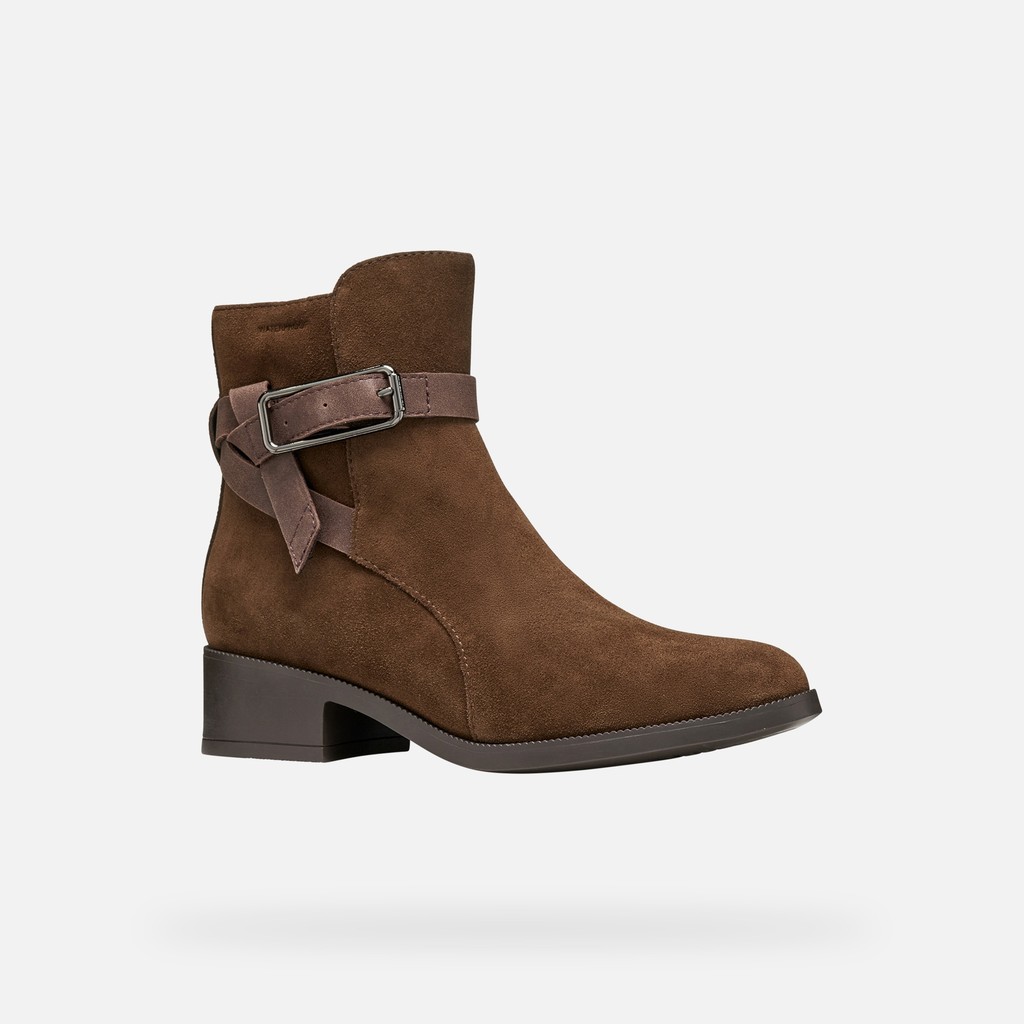Leather ankle boots CAMEXIA   WOMAN Dark brown/Mahogany - image number 3 | GEOX