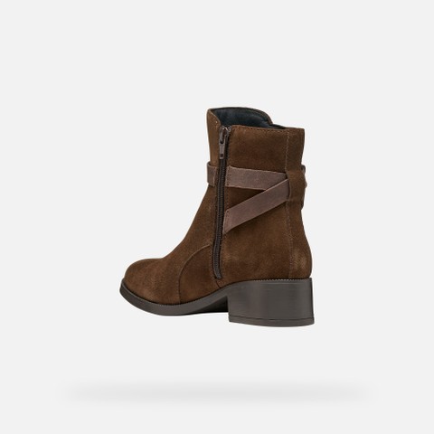 Leather ankle boots CAMEXIA   WOMAN Dark brown/Mahogany - image number 4 | GEOX
