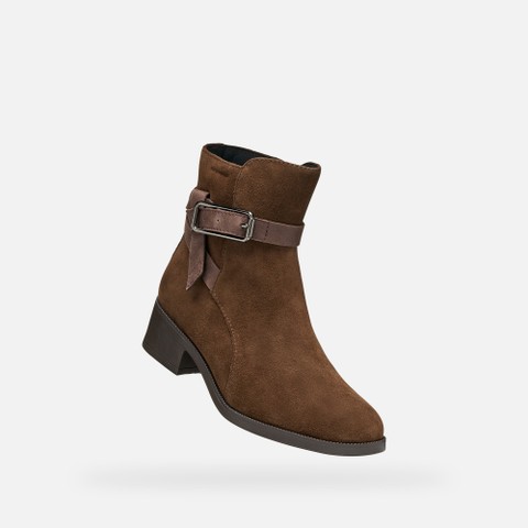 Leather ankle boots CAMEXIA   WOMAN Dark brown/Mahogany - image number 5 | GEOX