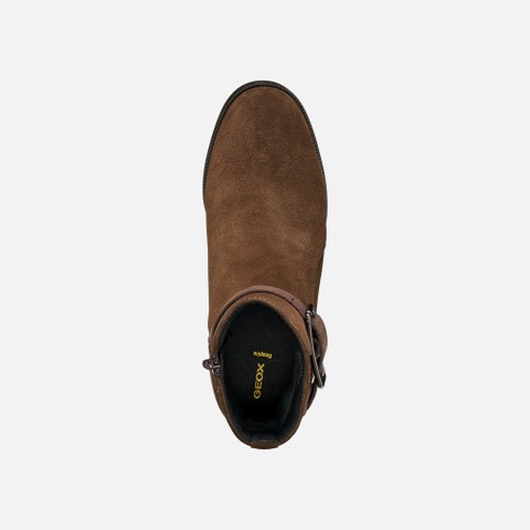 Leather ankle boots CAMEXIA   WOMAN Dark brown/Mahogany - image number 6 | GEOX