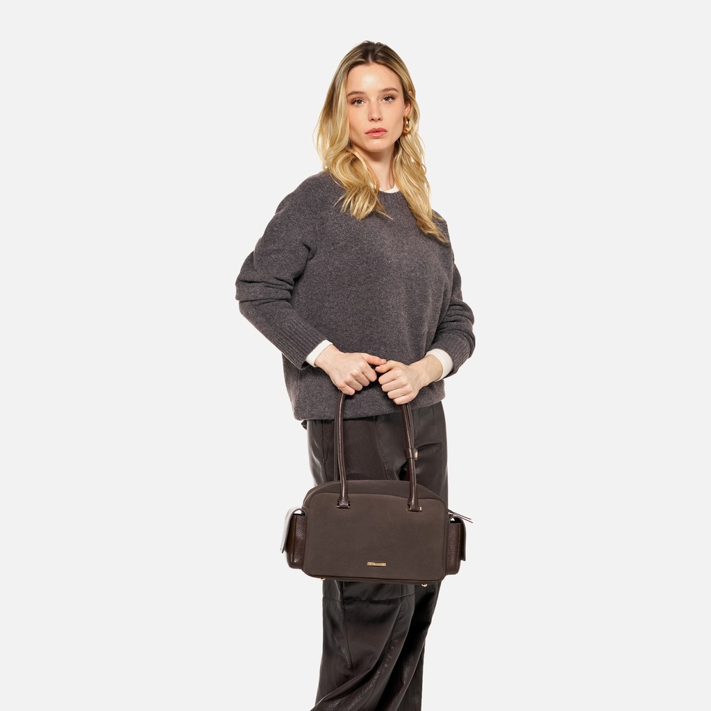 Handbag NYMBELLE BAG WOMAN Chocolate - image number 6 | GEOX