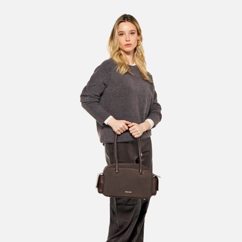 Handbag NYMBELLE BAG WOMAN Chocolate - image number 6 | GEOX