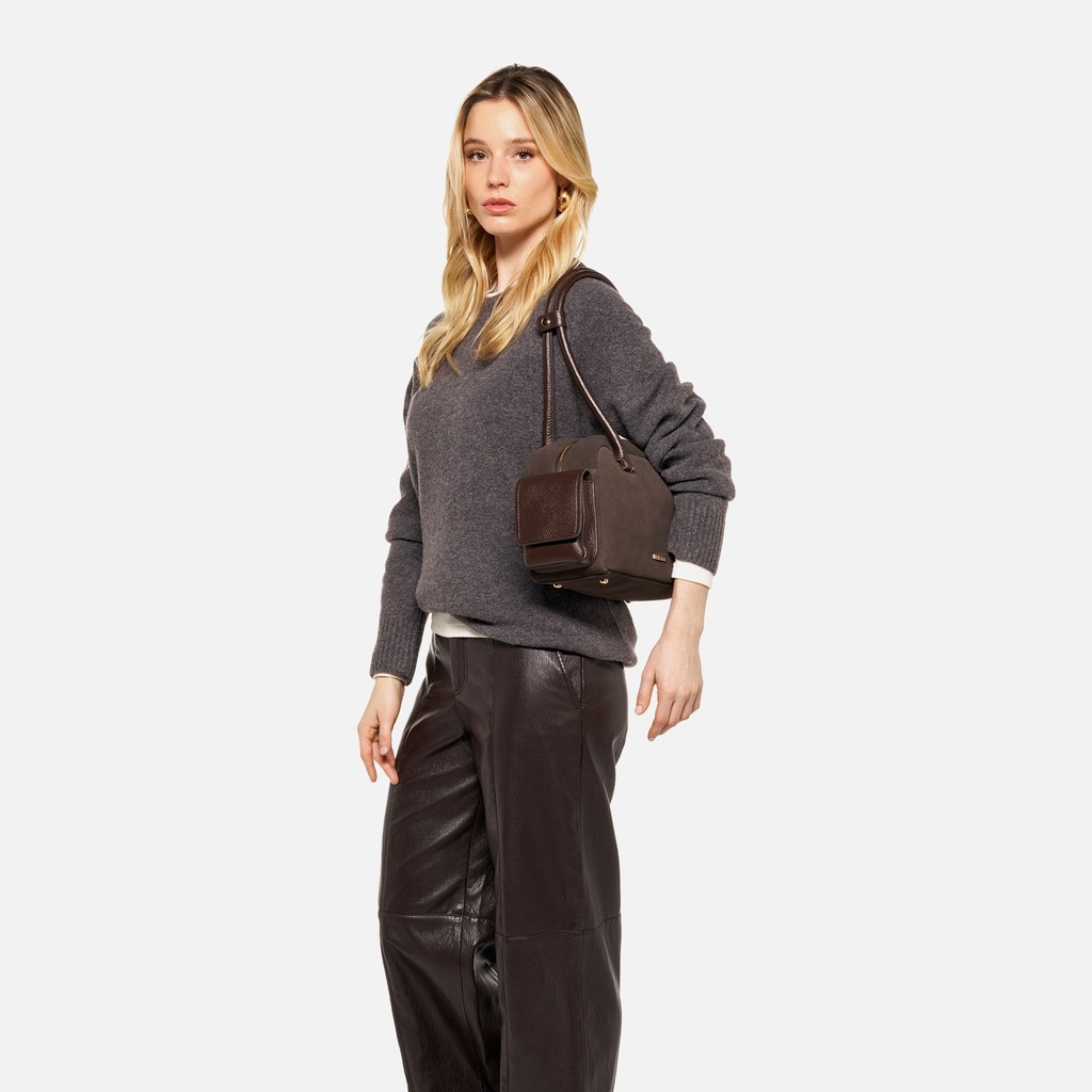 Handbag NYMBELLE BAG WOMAN Chocolate - image number 0 | GEOX