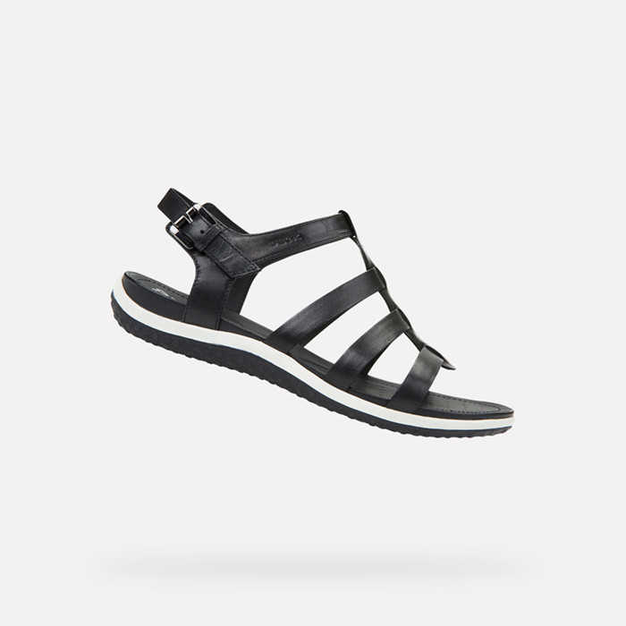 Flat sandals SANDAL VEGA WOMAN Black | GEOX