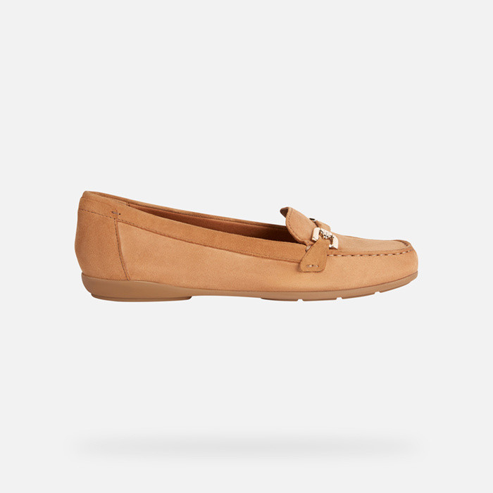 Leather loafers ANNYTAH MOC WOMAN Camel | GEOX