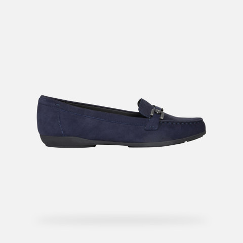 Leather loafers ANNYTAH MOC WOMAN Dark Blue - image number 1 | GEOX