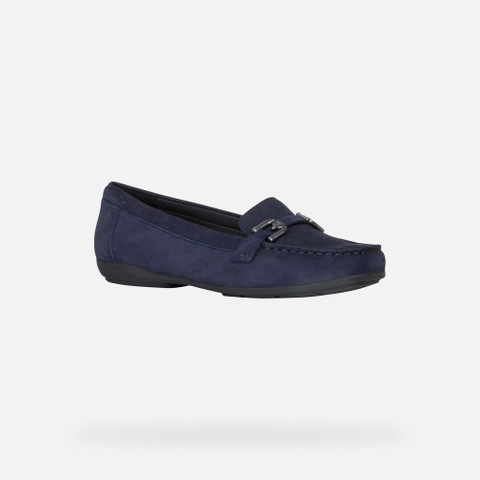 Leather loafers ANNYTAH MOC WOMAN Dark Blue - image number 2 | GEOX