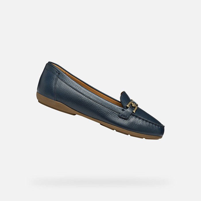 Mocassins en cuir ANNYTAH MOC FEMME Bleu marine | GEOX